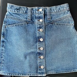 Madewell A line button up denim skirt size 24